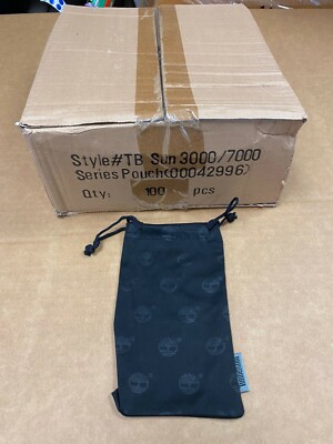 NEW AUTHENTIC SEALED BLACK TIMBERLAND SUNGLASSES POUCH CASE (100) PCS (MS) M