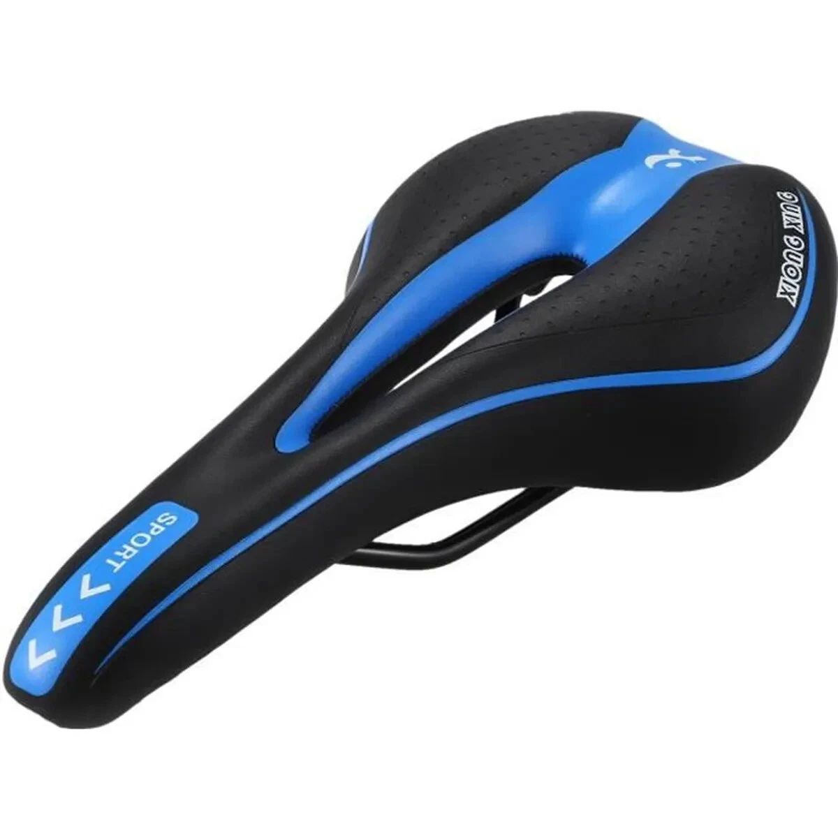 Housse De Selle Vélo Uxcell - Silicone Et Mousse - Noir Et Bleu - Taille 28,5 X 17 Cm - Neuve