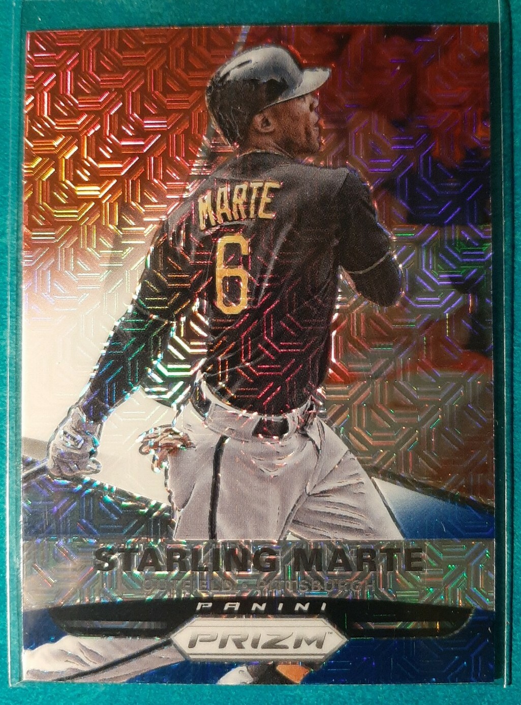 2015 PANINI PRIZM RED WHITE AND BLUE STARLING MARTE #140 PITTSBURGH PIRATES