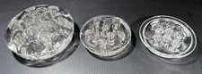 3 Vintage Glass Flower Frogs - 13 Hole 4-1/2", 11 Hole 3-1/2", 11 Hole 3-1/2"