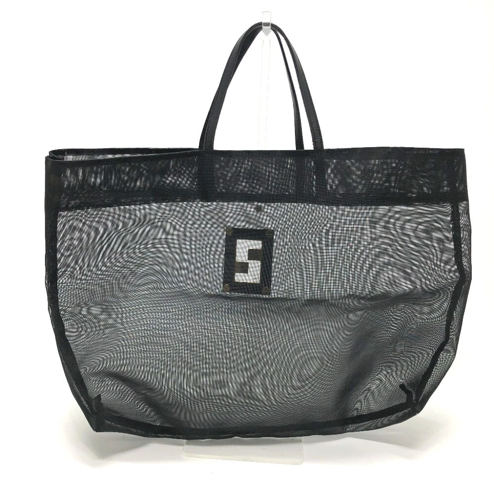 FENDI FF Hardware Mesh Tote Bag Tote Bag Nylon Black GoldHardware