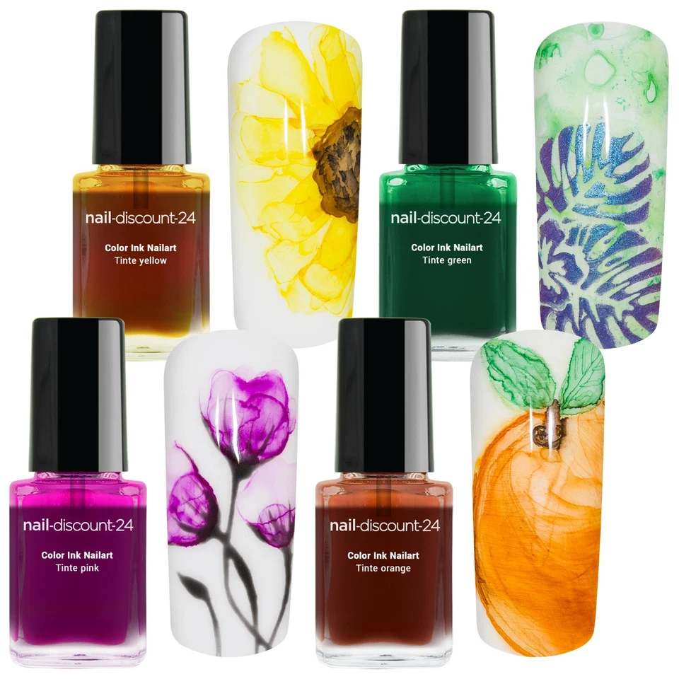 Ink Color NailArt Farbe Tinte XXL 12ml Polish Blooming Smoke Lack white Gel Set - Bild 3 von 4