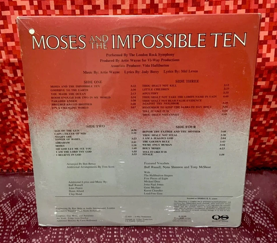 1973 The London Rock Symphony “Moses & The Impossible Ten” BASF 2-LP (Sealed) - Image 3 of 4