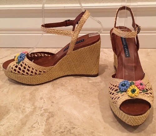 Floral Espadrille Wedge Heels 