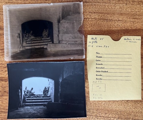 1965 5x7 Film Negative, Contact Print, Info Sheet Young Men Stone Fort in HAITI - Picture 2 of 2