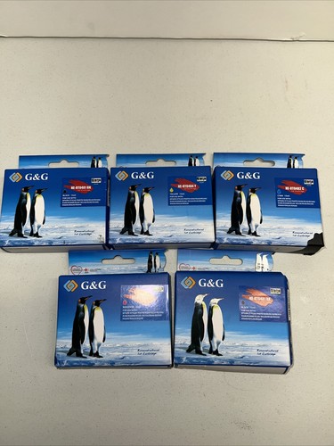 5x G&G Ink Cartridge for Epson Workforce Red ,Cyan , Black ,Yellow ,Magenta 15ml