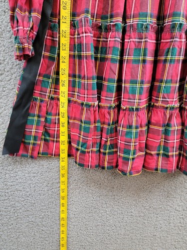 Polo Ralph Lauren Plaid Smocked Jersey Dress Big Girl's XL/16 Red Multi L/S - Picture 8 of 16