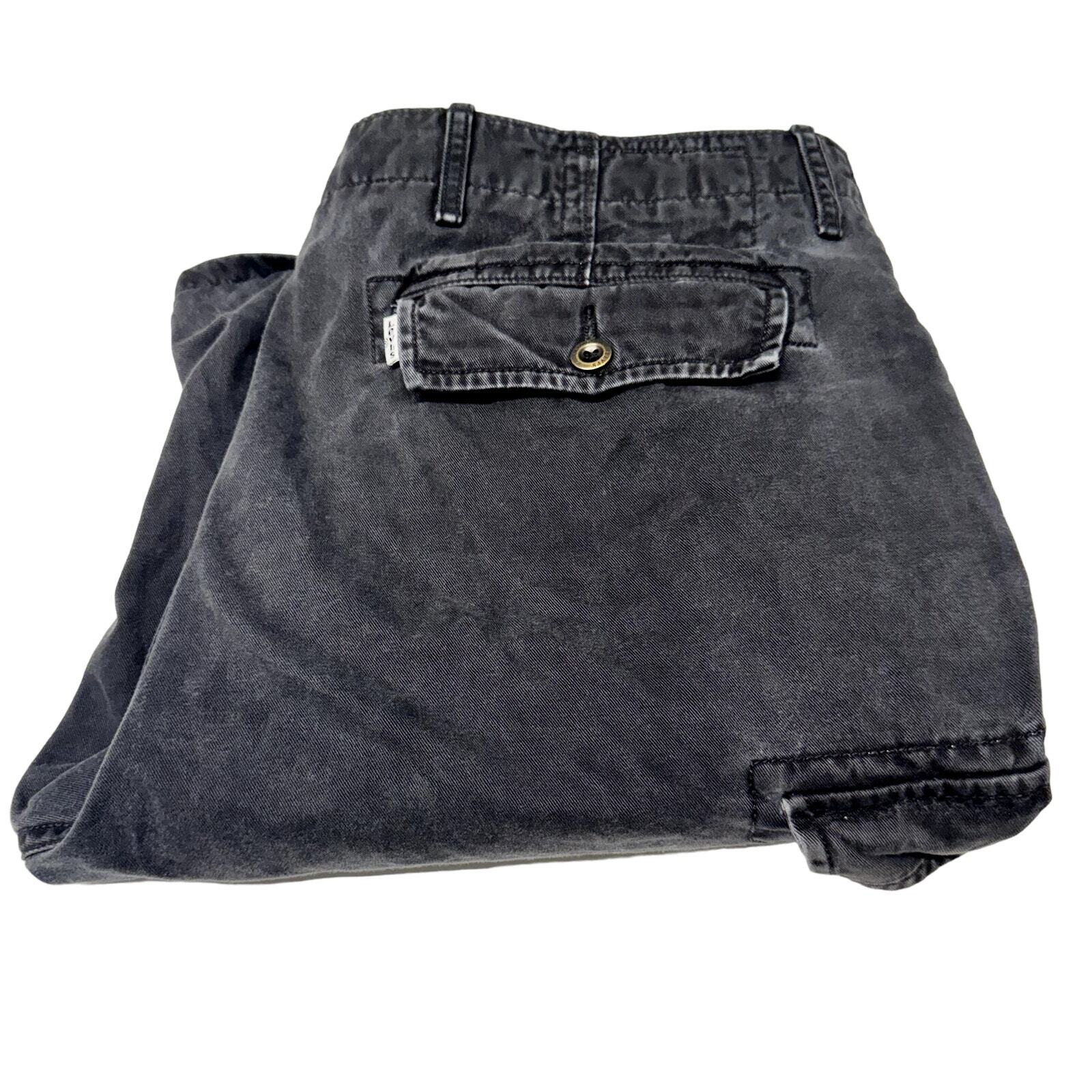 Levi's Shorts Mens 34 (36x10 ACTUAL) Black Cargo Faded Wash Cotton