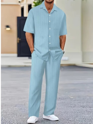 Men's Classic Shirt & Pants Set – 2024 Summer Business Casual Fashion - Picture 11 of 11