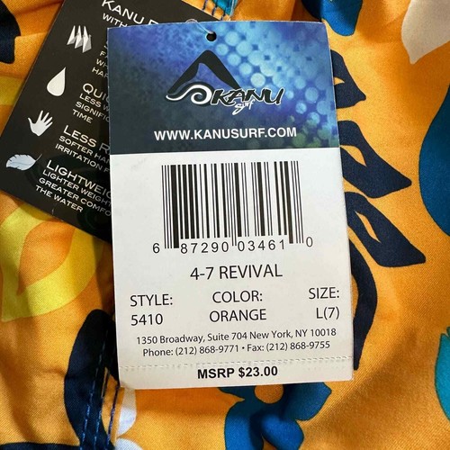 NWT Kanu Surf Revival Orange Tropical Board Shorts Boys 7 - Picture 6 of 7