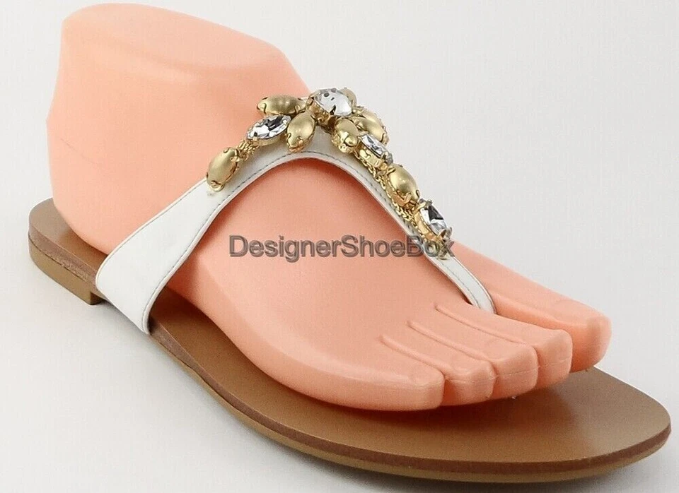 $150 JOAN & DAVID KALYNDA Sandalias de Tanga de Diseñador con Joyas 8 Foto 2 de 4