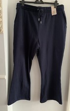 BNWT Navy Blue Kick Flare Joggers By TU Elasticated Waist With Pockets Size XL