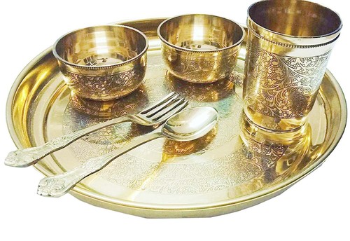 Brass Dinner Set, Elegant Handcrafted Brass Tableware for Luxurious Dining Set - Picture 2 of 13