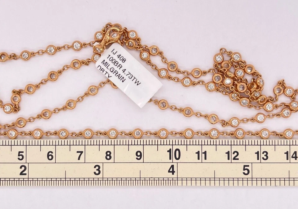 COLLAR 4,73 QUILATES PESO TOTAL, 36" DIAMANTES POR YARDA EN ORO ROSA 18KT Foto 2 de 2