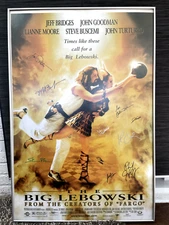 RARE FIND The Big Lebowski Signed Movie Poster 11 sigs!!! w/ Flea Hoffman 27x40!