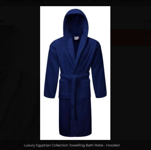 Unisex Hooded Luxury Egyptian Cotton Towelling Bath Robe, Dressing Gown 475gsm - Picture 66 of 73