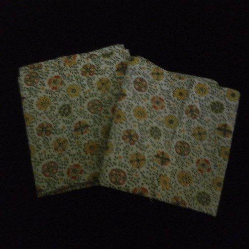 VTG Gold Floral Medallion Pillowcases Handmade Feed Sack Cutter Fabric Quilt - Bild 2 von 3