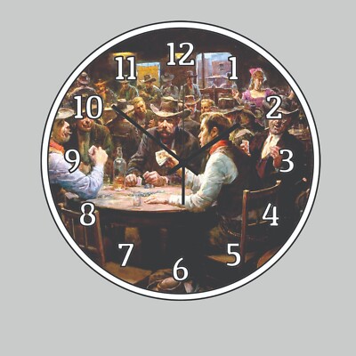 Cowboys Playing Poker Texas Hold'em Art Wall Hanging Wall Clock art