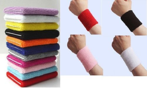 2 pcs Sports Wrist Sweatbands Tennis Squash Badminton GYM Wristband UNISEX - Picture 1 of 15