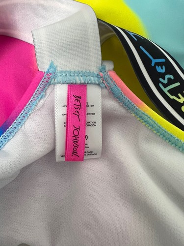 Betsey Johnson Girls Sleeveless Bright Neon Multicolored Swimsuit Leotard Size M - Picture 7 of 10