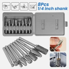 Double Cut Tungsten Carbide Burrs Rotary Burr Set 1/4'' Shank Die Grinder Bit