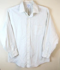 Brooks Brothers Regent Non-iron Dress Shirt Men's Size 16.5-32/32 Yellow Check