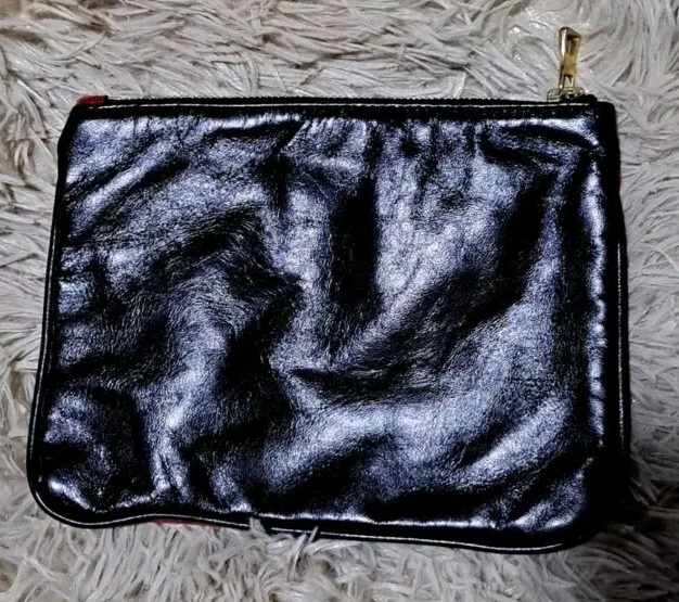 BALMAIN Paris x H&M Small Suede & Leather Clutch / Cosmetic Bag Red - Image 2 of 4