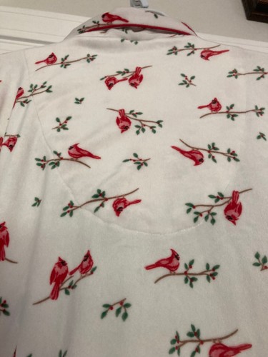 Laura Ashley Women's M Pajama Set Micro FLEECE Cardinals SOFT! - Picture 14 of 15
