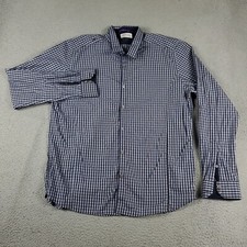 Ted Baker London Shirt Mens Size 6 Blue Plaid Dress Button Up Long Sleeve