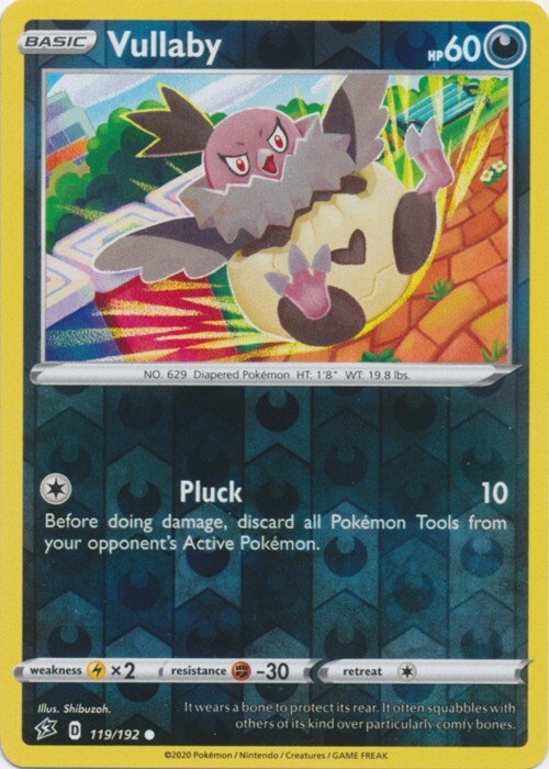 Reverse Holo Vullaby 119/192 Common  Rebel Clash Pokemon TCG