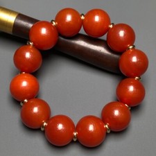 Rare Tibetan Natural Red Old Agate Dzi 12Pcs 20mm Ball Beads Big Bracelet G0412