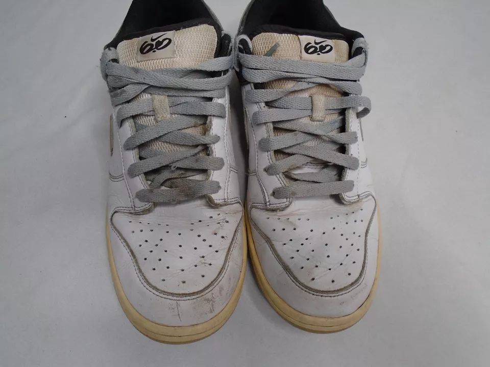 Nike Dunk Low 6.0 Zapatos Tenis Para Hombre 9.5 Blanco Negro 314142-100 ¡Raro! Foto 2 de 4