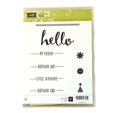Stampin' Up Rubber Stamps Hello Birthday Boy Girl Friend Sunshine Smiley Sun