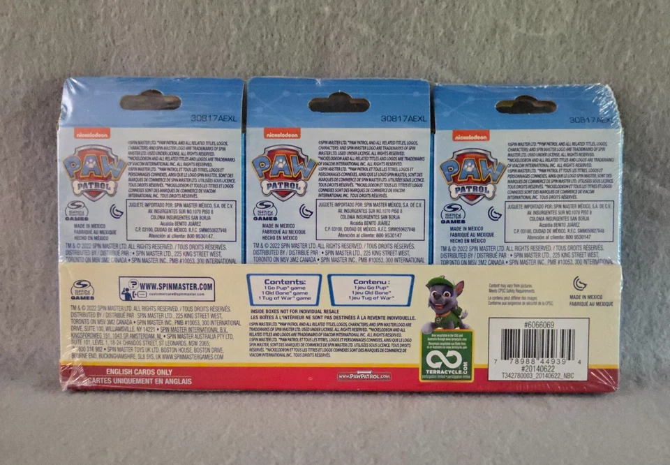 Paw Patrol 3 Card Game Pack Go Pup / Old Bone / Tug of War NEW - Image 2 of 4