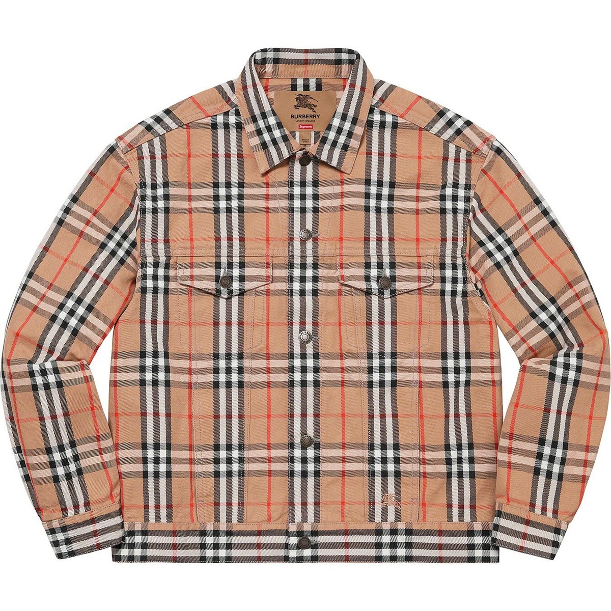 Supreme Burberry Denim Trucker Jacket Beige in Large | eBay