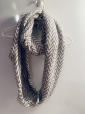 J. CREW Gray/Ivory Chunky Knit Wool Cashmere Blend Infinity  display picture 3