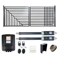 ALEKO Kyiv Style 16 x 6 feet Steel Dual Swing Garden Driveway Gate with Opener