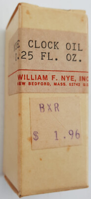 William F NYE Inc Superior Watch Oil Bottle Mass, USA Vintage Antique About Half