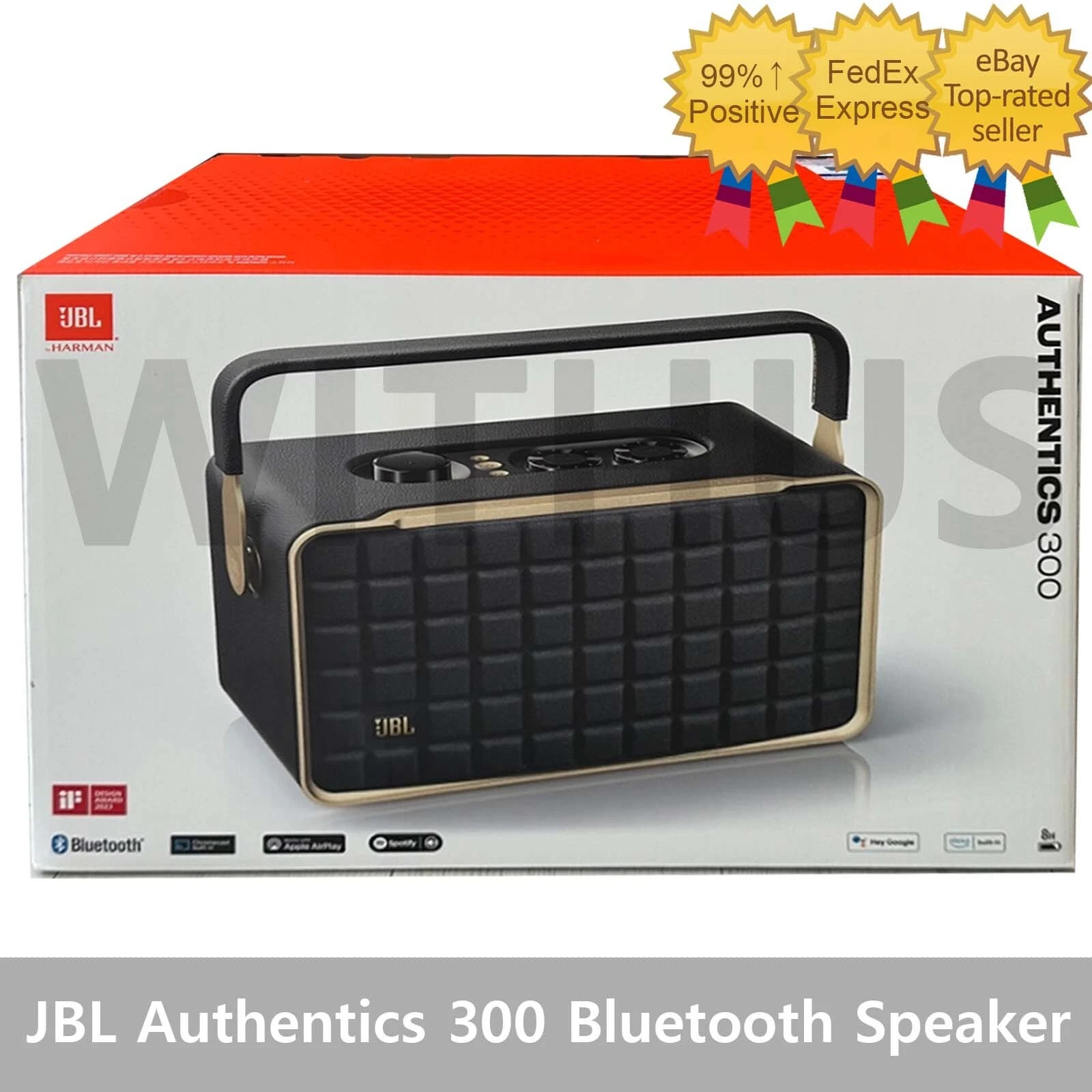 JBL Authentics 300 Portable Smart Home Speaker w/Built-In Wi-Fi