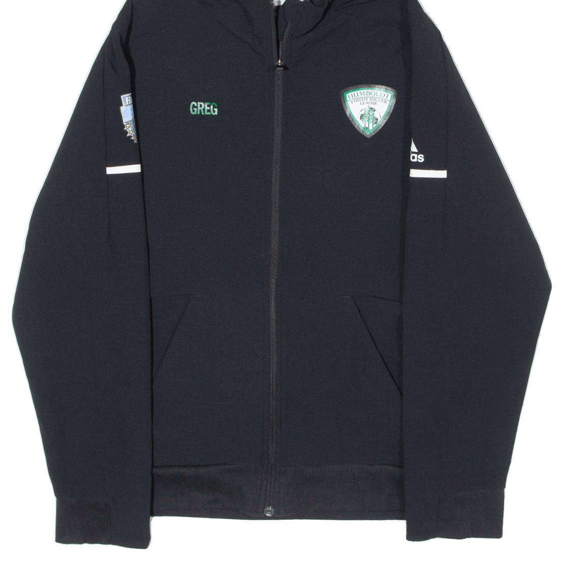 ADIDAS Humboldt Youth Soccer League Mens Rain Jacket Black Hooded