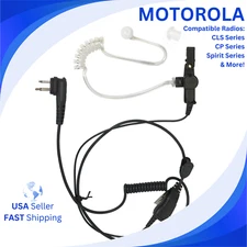 Acoustic Tube PTT Mic Earpiece for Motorola Radio RDM2070D RMU2080 CLS1110 BPR40