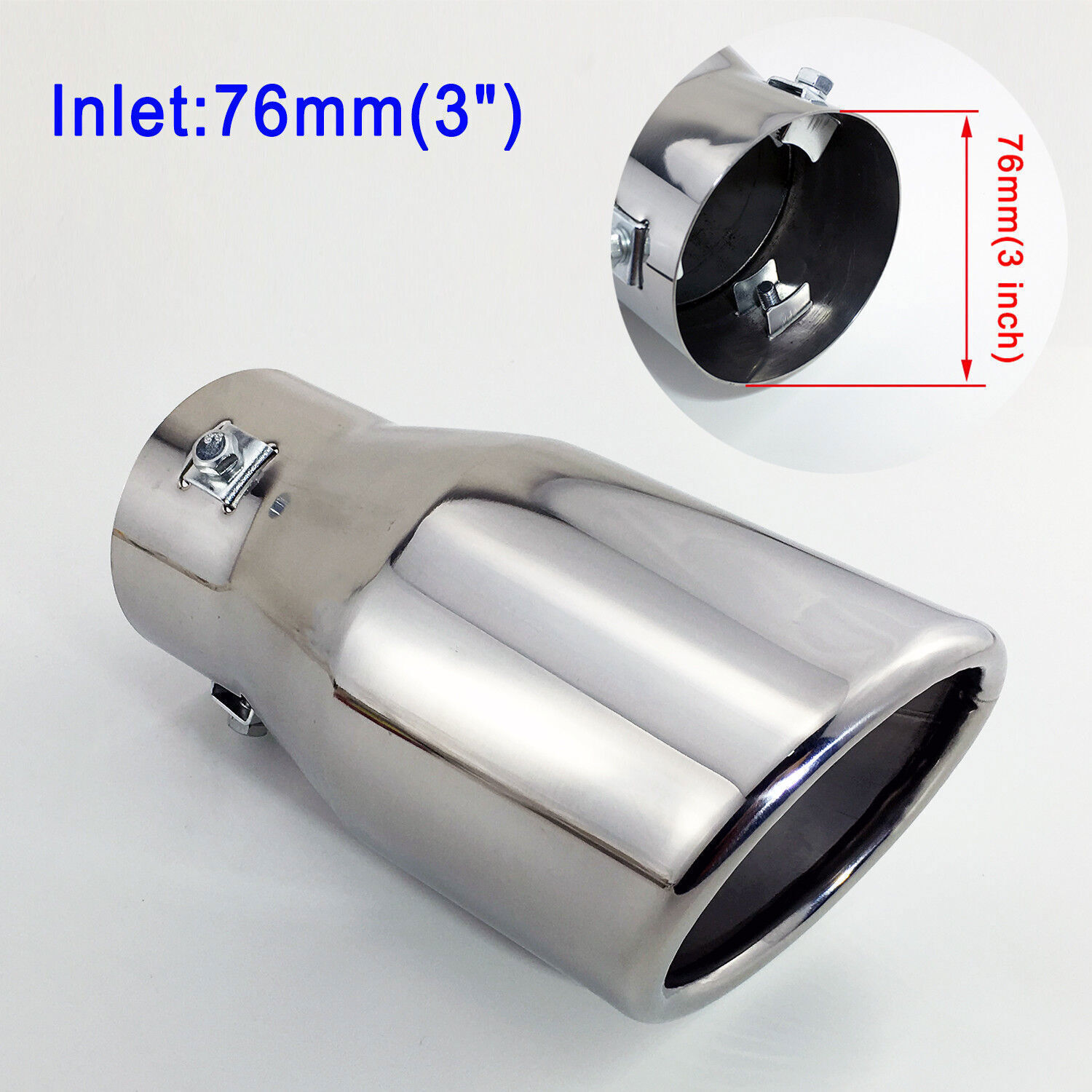 76mm Universal Car Exhaust Tip Muffler Cover 3 Inch Inlet
