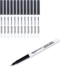 Amazon Basics Ultra Fine Point Permanent - 12 pack, Black 