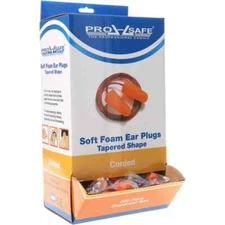 200 Pairs PRO-SAFE Disposable Reusable Earplugs: Corded, Orange Foam 32 dB