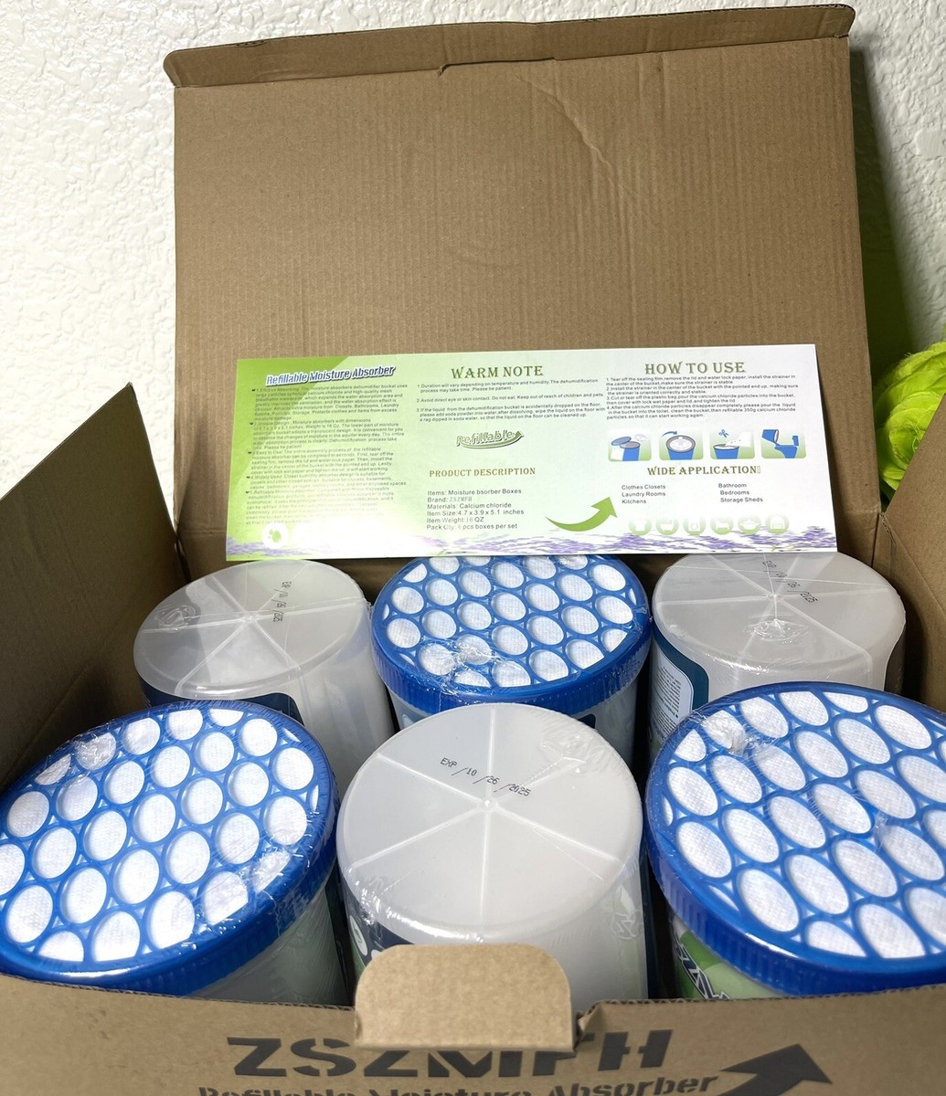 ZSZMFH Moisture Absorbers Dehumidifier Bucket 6 Packs, Moisture 