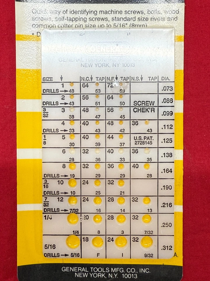 Herramientas Generales Nº Medidor de tornillos 714 - Stock vintage Foto 3 de 4