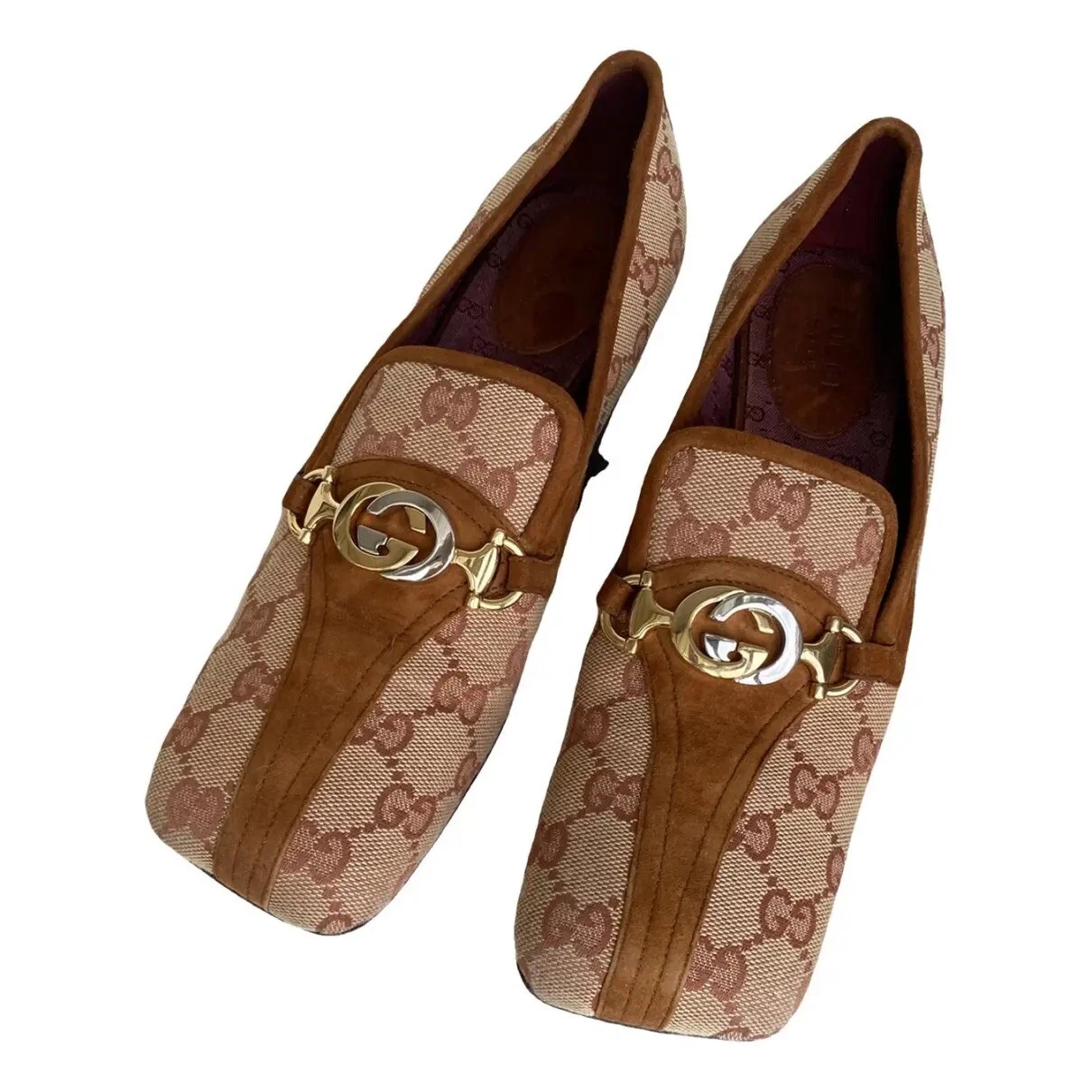 Escarpins Gucci GG Horsebit bout carré talon bloc taille 37,5   par gentillesse Callloway