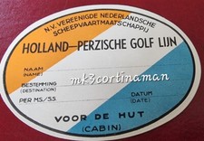 Vereenigde Nederlandsche Scheepvaartmaatschappij Vintage Luggage Label