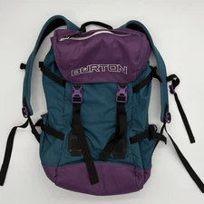 Burton Snowboard Backpack Teal Purple Colorblock Top Load Carry Straps