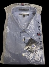 Tommy Hilfiger Mens The Lifetime Collar Long Sleeve Button Up Shirt Blue Size 17